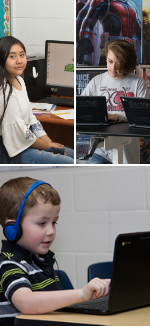 Students with laptops 