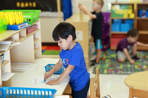 student playing