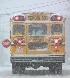 School Bus in Snow 